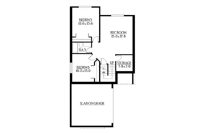Architectural House Design - Floor Plan - Lower Floor for Craftsman House Plan #132-292 - 5 bed, 3.5 bath