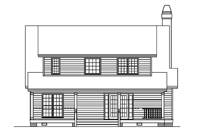 Home Plan - Exterior - Rear Elevation for Country House Plan #929-290 - 3 bed, 2 bath