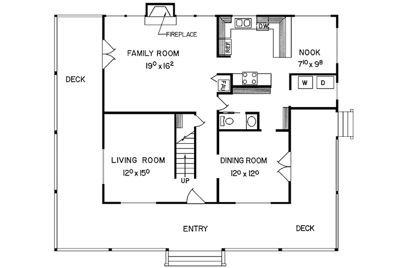 Home Plan - Floor Plan - Main Floor for Country House Plan #60-890 - 3 bed, 2.5 bath