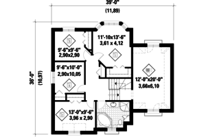 Floor Plan - Upper Floor for European House Plan #25-4712 - 4 bed, 1 bath