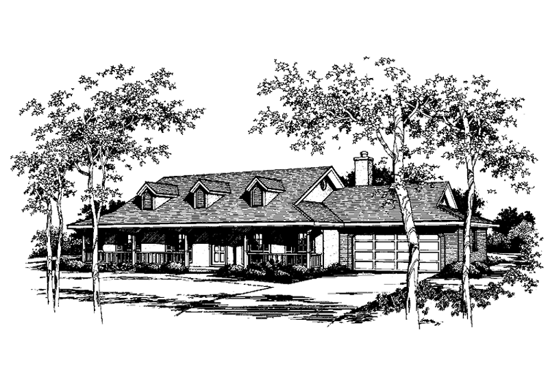 House Blueprint - Country Exterior - Front Elevation Plan #14-267