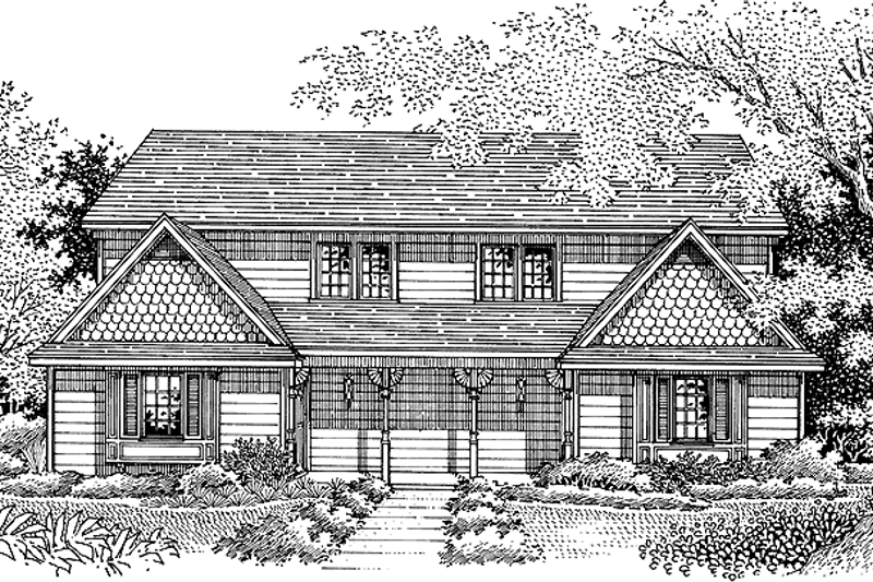 House Blueprint - Country Exterior - Front Elevation Plan #45-408