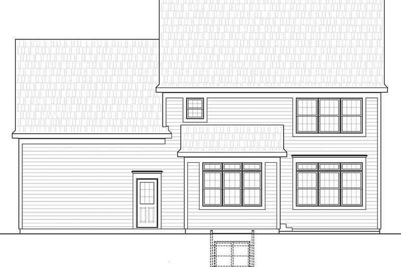 House Design - Exterior - Rear Elevation for Colonial House Plan #20-2250 - 3 bed, 2.5 bath