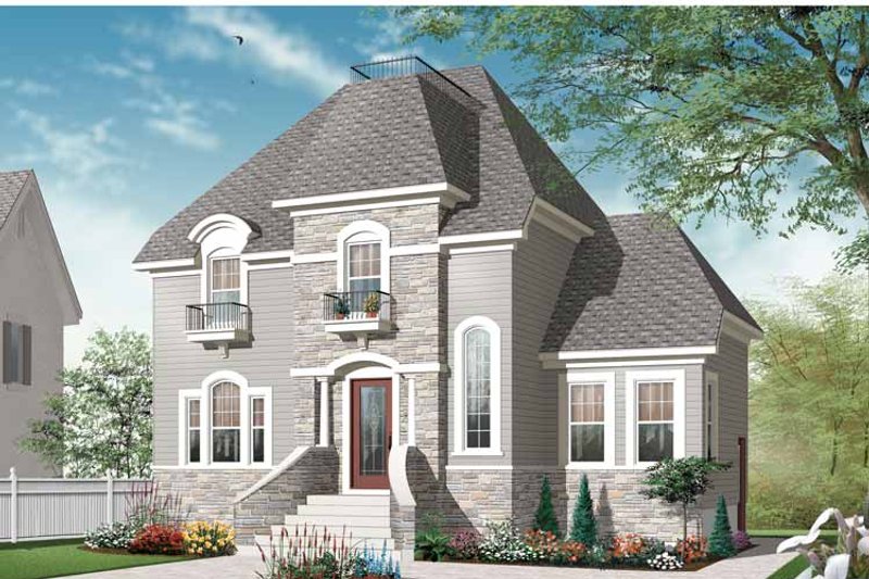 Dream House Plan - Exterior - Front Elevation 3 for European House Plan #23-2504 - 3 bed, 1.5 bath