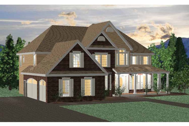Architectural House Design - Exterior - Front Elevation 3 for Traditional House Plan #937-22 - 4 bed, 3.5 bath