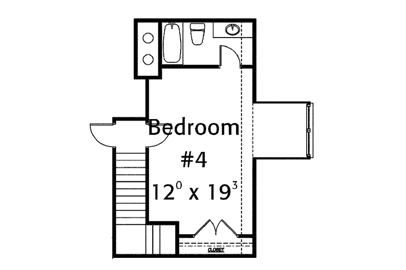 House Design - Floor Plan - Upper Floor for Bungalow House Plan #429-376 - 4 bed, 3.5 bath