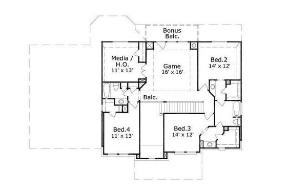 Floor Plan - Upper Floor for European House Plan #411-782 - 5 bed, 3.5 bath
