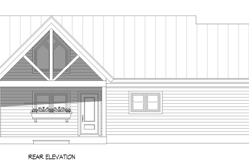 Architectural House Design - Exterior - Rear Elevation for Country House Plan #932-1438 - 2 bed, 2 bath