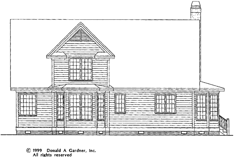 Home Plan - Exterior - Rear Elevation for Country House Plan #929-515 - 3 bed, 2.5 bath