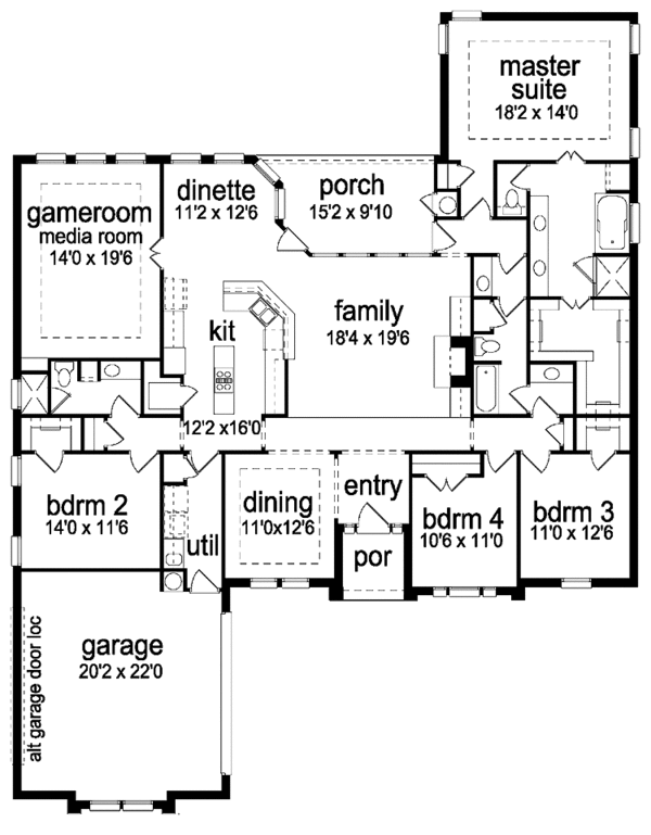 Dream House Plan - Traditional Floor Plan - Main Floor Plan #84-707