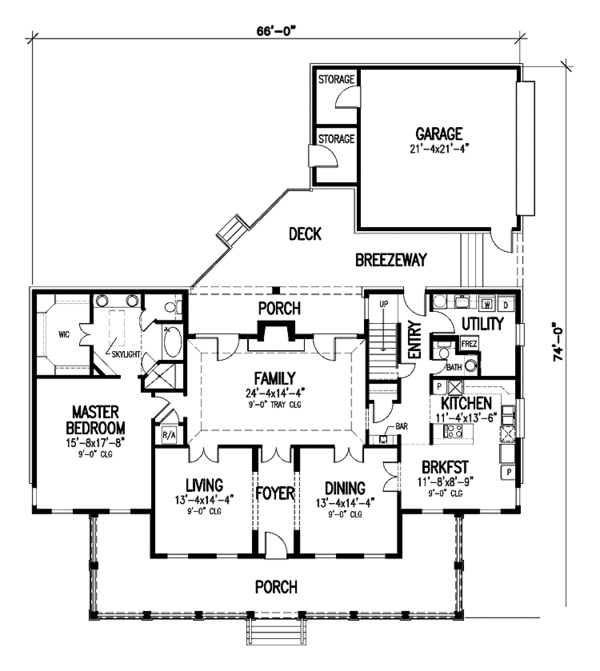 House Plan Design - Country Floor Plan - Main Floor Plan #45-457