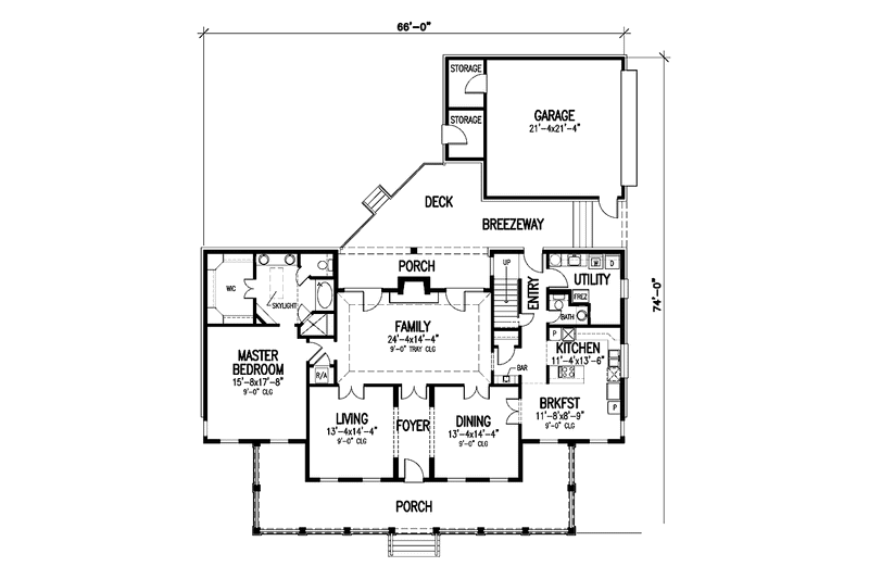 Home Plan - Floor Plan - Main Floor for Country House Plan #45-457 - 4 bed, 3.5 bath