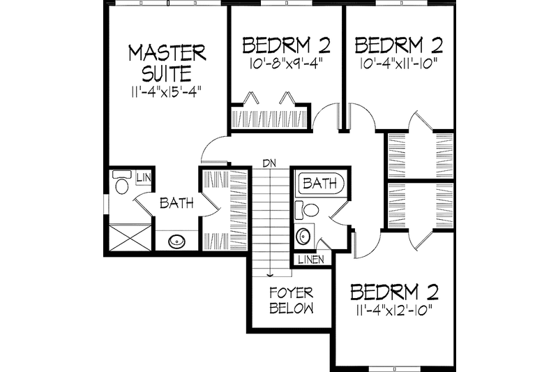 Home Plan - Floor Plan - Upper Floor for Contemporary House Plan #51-759 - 4 bed, 2.5 bath