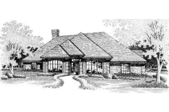 Exterior - Front Elevation 3 for European House Plan #310-192 - 4 bed, 2.5 bath
