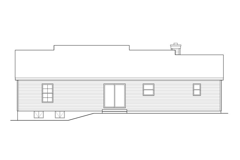 Home Plan - Exterior - Rear Elevation for Ranch House Plan #22-588 - 3 bed, 2 bath