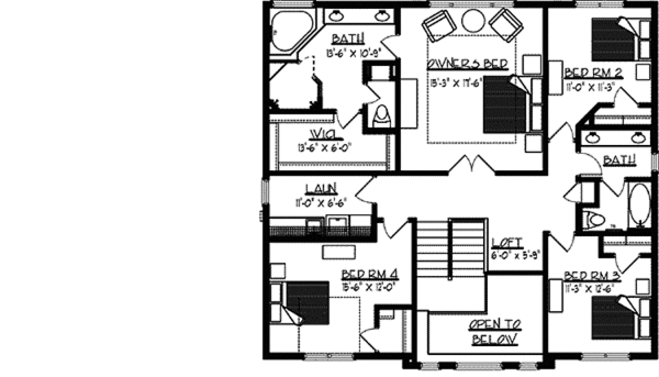 Dream House Plan - European Floor Plan - Upper Floor Plan #320-1478