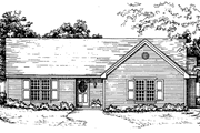 Ranch Style House Plan - 3 Beds 2 Baths 1389 Sq/Ft Plan #30-212 Exterior 
