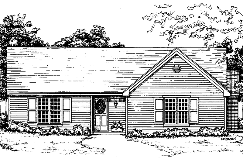 Home Plan - Exterior - Front Elevation 3 for Ranch House Plan #30-212 - 3 bed, 2 bath