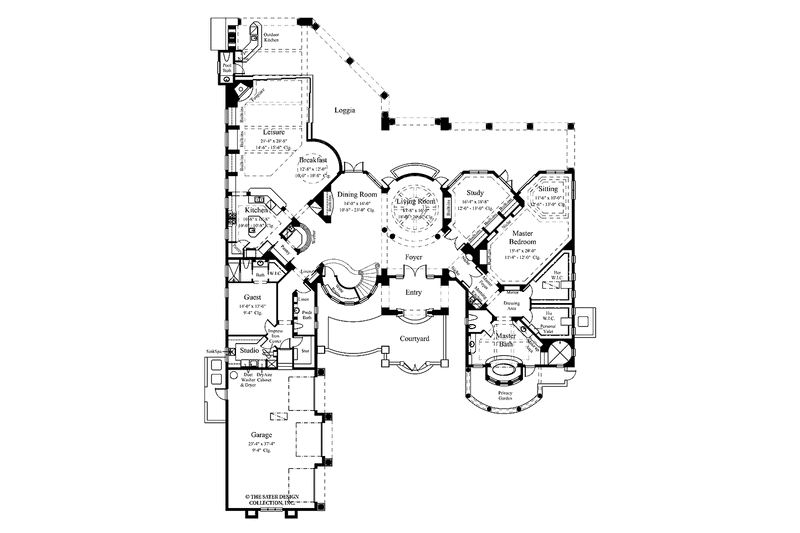House Design - Floor Plan - Main Floor for Mediterranean House Plan #930-54 - 4 bed, 4 bath