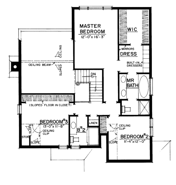 Dream House Plan - Country Floor Plan - Upper Floor Plan #1016-67