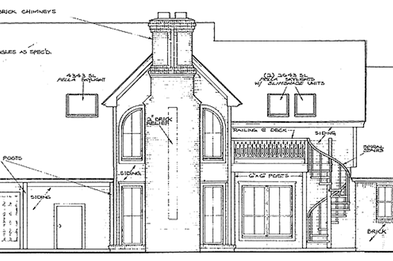 Home Plan - Exterior - Rear Elevation for Country House Plan #310-1112 - 4 bed, 2.5 bath