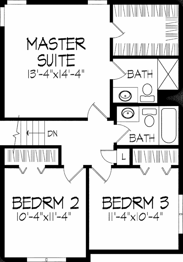 Architectural House Design - European Floor Plan - Upper Floor Plan #51-716
