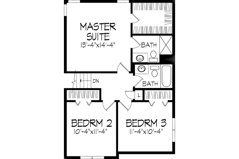 Architectural House Design - Floor Plan - Upper Floor for European House Plan #51-716 - 3 bed, 2.5 bath