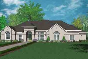 Mediterranean Exterior - Front Elevation Plan #36-454