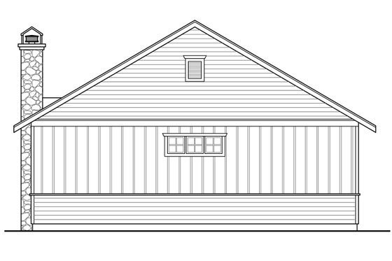 Exterior - Rear Elevation for Craftsman House Plan #124-989 - 1 bed, 1 bath