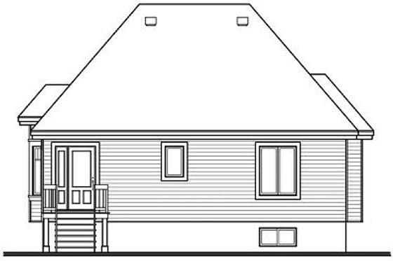 Exterior - Rear Elevation for Farmhouse House Plan #23-687 - 2 bed, 1 bath