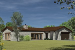 Exterior - Front Elevation 3 for Ranch House Plan #933-19 - 3 bed, 4 bath