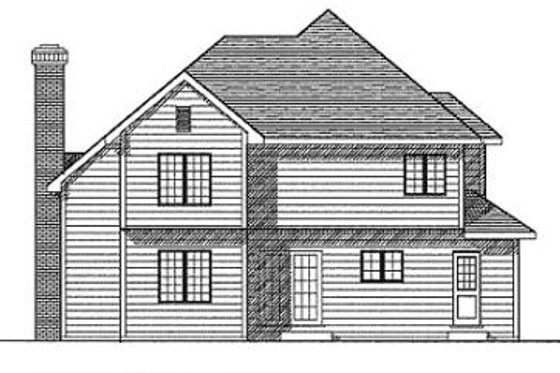 Exterior - Rear Elevation for Traditional House Plan #70-221 - 3 bed, 2.5 bath