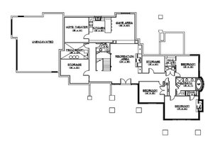 Floor Plan - Lower Floor for Traditional House Plan #5-331 - 5 bed, 4 bath