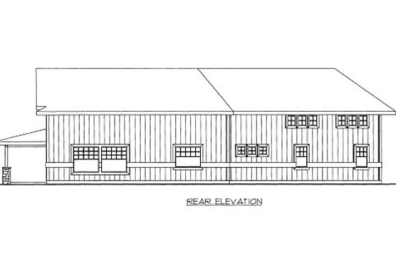 Exterior - Rear Elevation for Bungalow House Plan #117-677 - 1 bed, 1 bath