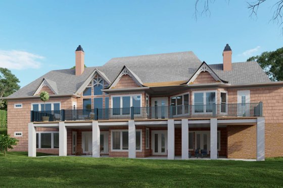 Exterior - Rear Elevation 1 for Craftsman House Plan #54-449 - 4 bed, 3.5 bath