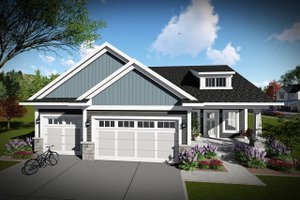 Ranch Exterior - Front Elevation Plan #70-1457