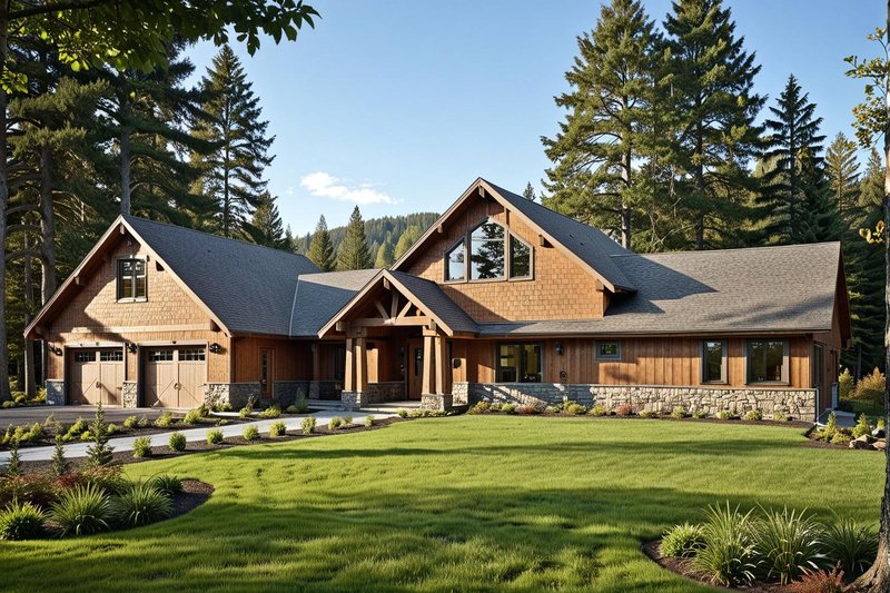 Exterior - Front Elevation 2 for Traditional House Plan #117-462 - 2 bed, 2.5 bath