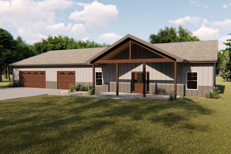 Architectural House Design - Barndominium Exterior - Front Elevation Plan #455-262