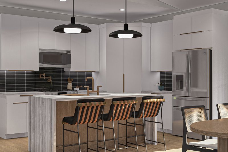 House Blueprint - Interior - Kitchen for Modern House Plan #455-470 - 3 bed, 2.5 bath