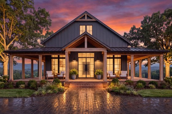Exterior - Front Elevation 6 for Barndominium House Plan #430-370 - 3 bed, 2 bath
