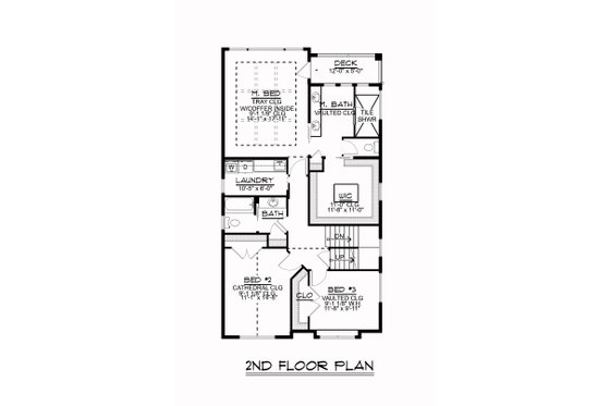 Floor Plan - Upper Floor for Craftsman House Plan #1064-84 - 3 bed, 2.5 bath