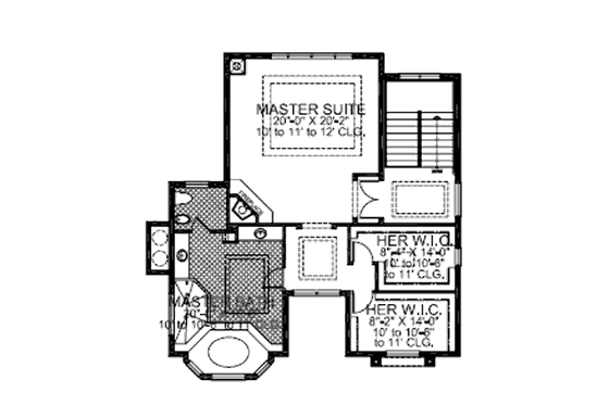 Floor Plan - Upper Floor for Mediterranean House Plan #420-245 - 4 bed, 5 bath