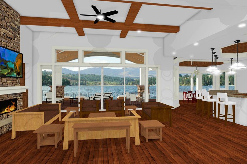 Dream House Plan - Interior - Family Room for Craftsman House Plan #1069-1 - 2 bed, 2.5 bath
