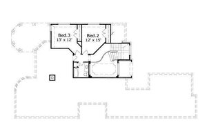 Floor Plan - Upper Floor for European House Plan #411-573 - 3 bed, 2.5 bath