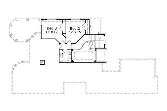 Floor Plan - Upper Floor for European House Plan #411-573 - 3 bed, 2.5 bath