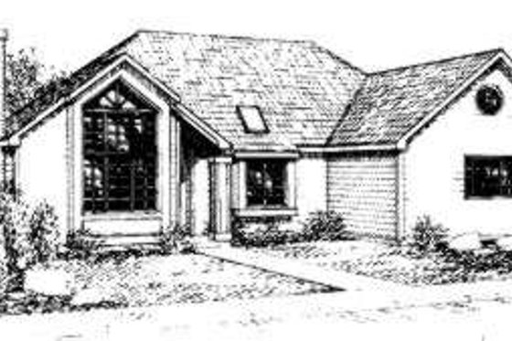 Exterior - Front Elevation for Contemporary House Plan #303-103 - 3 bed, 2 bath