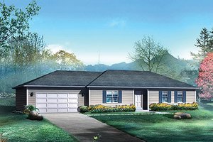 Ranch Exterior - Front Elevation Plan #57-523