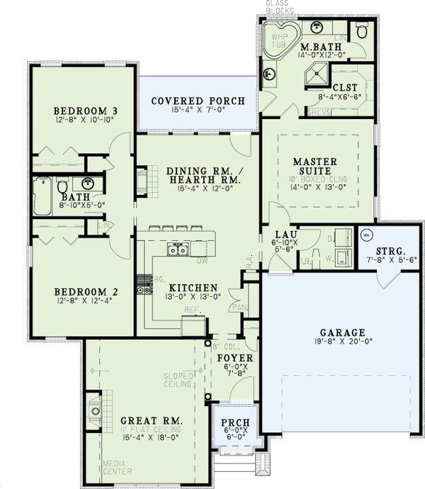 Home Plan - Ranch Floor Plan - Main Floor Plan #17-2661