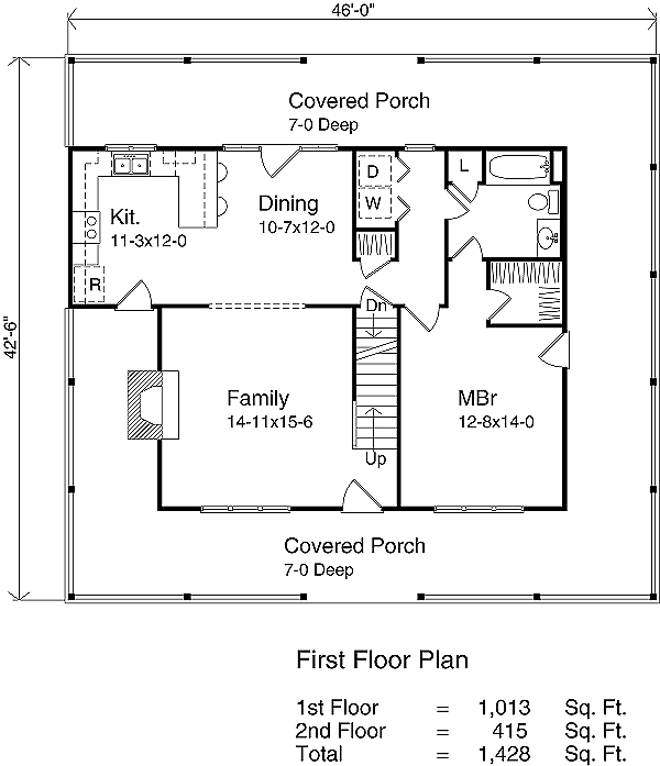 Home Plan - Country Floor Plan - Main Floor Plan #22-221