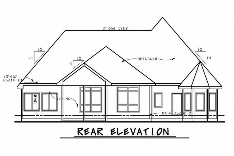 Architectural House Design - Exterior - Rear Elevation for European House Plan #20-2079 - 2 bed, 2.5 bath